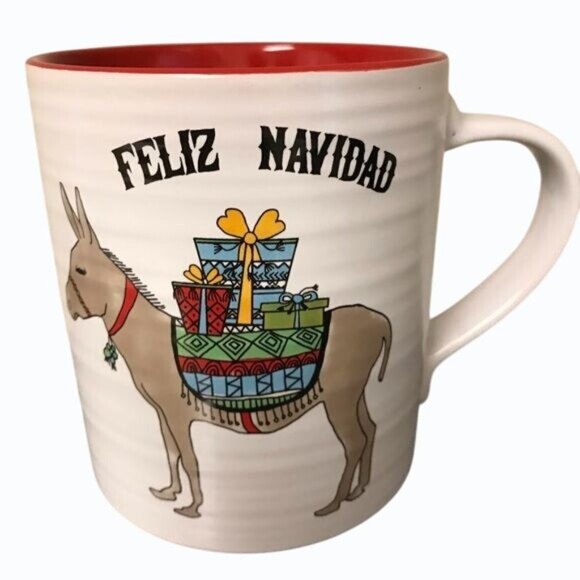 Spectrum Design Oversized Feliz Navidad Merry Christmas Mug with Festive Donkey - Picture 1 of 4